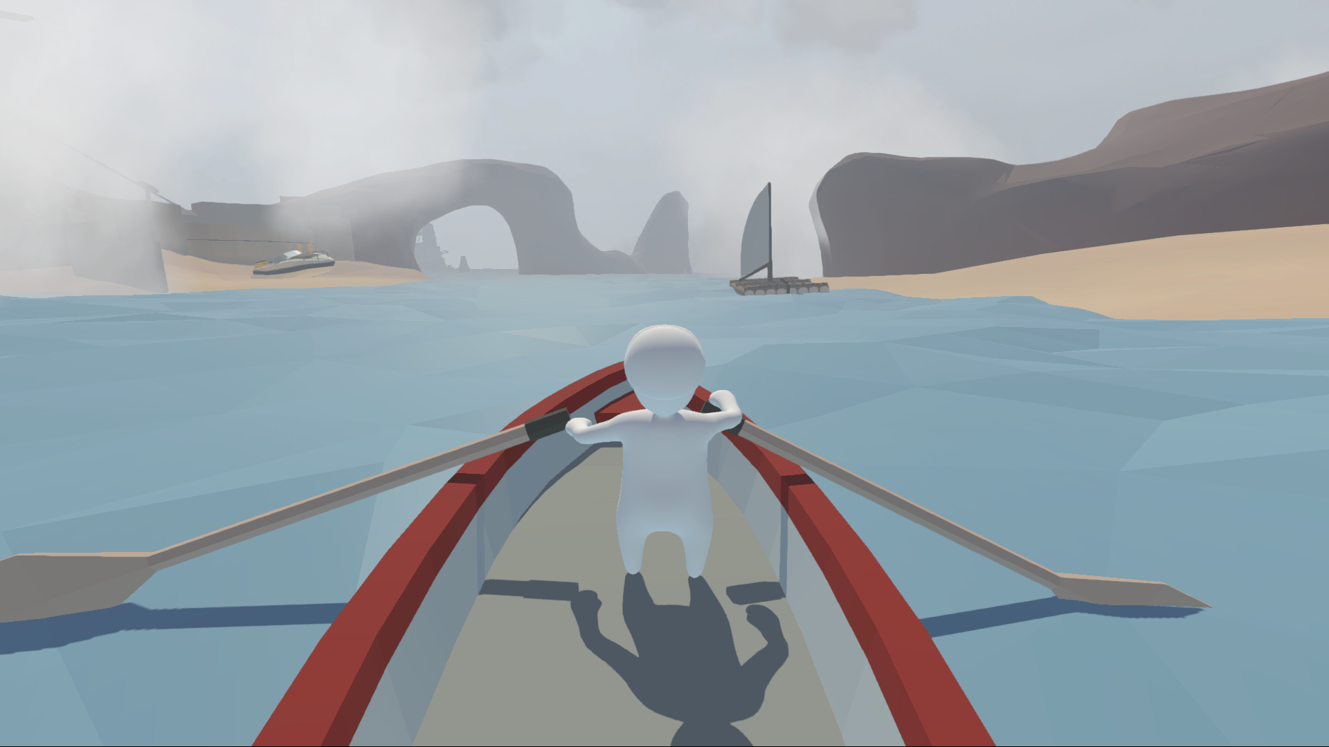 Human Fall Flat Rowing