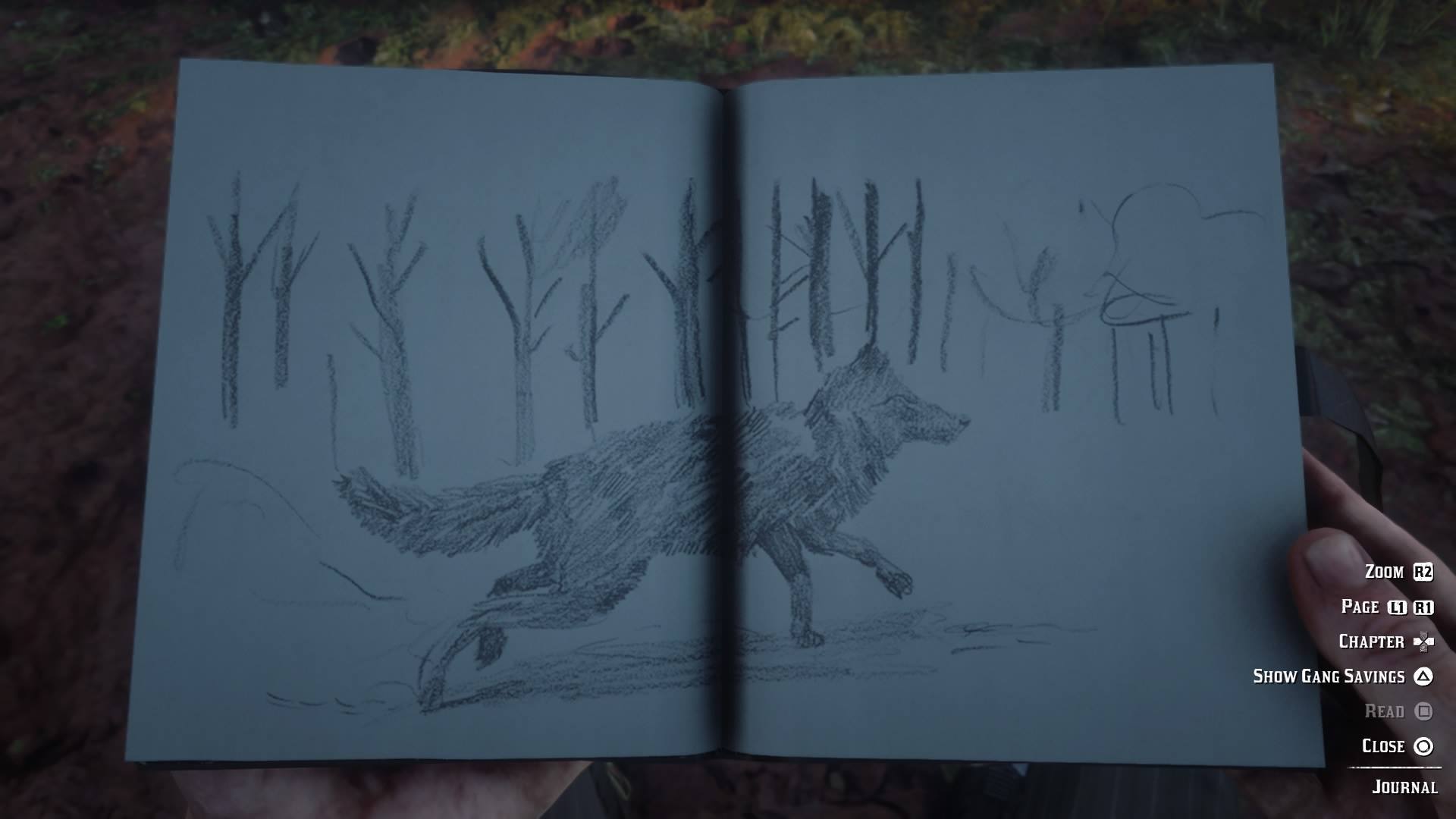 Red Dead Redemption 2's Arthur Morgan leaves detailed notes and sketches in his journal.