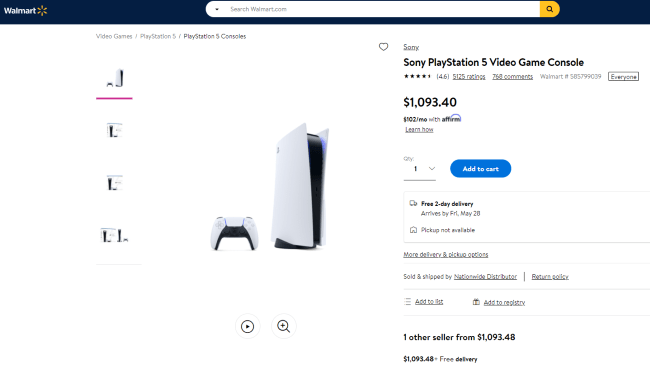 Walmart stock PS5 resellers scalpers