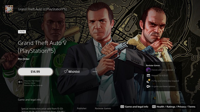 GTA V Playstation Store