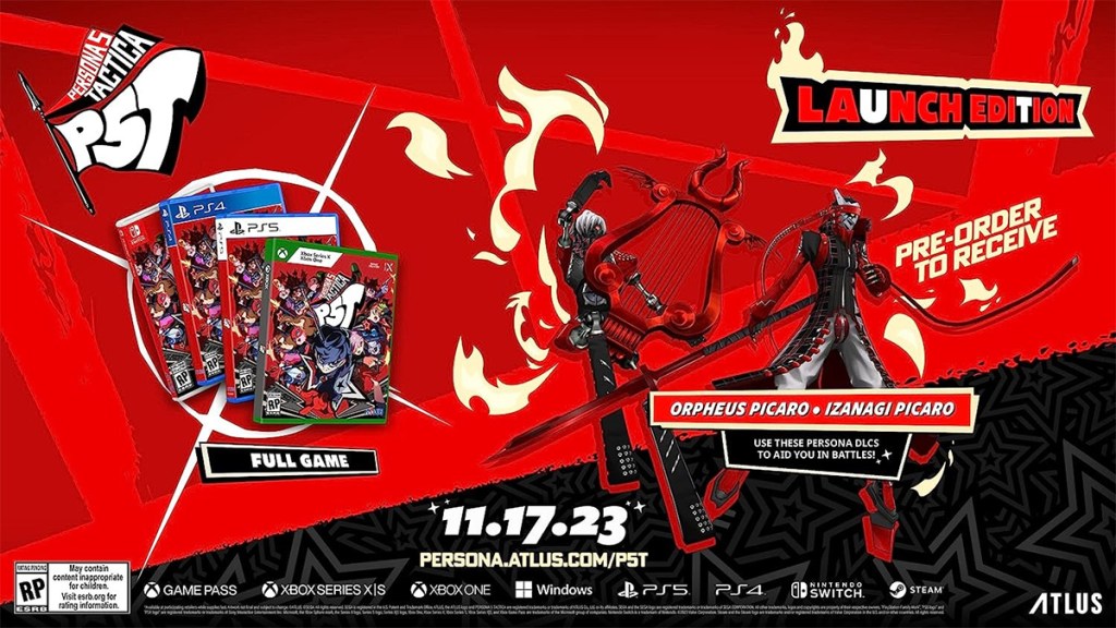 Persona 5 Tactica Pre-Order Bonuses Revealed