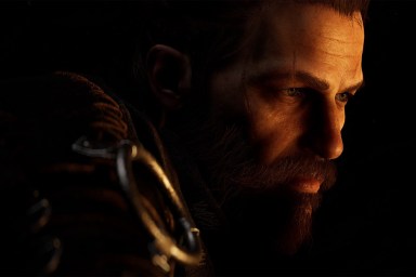 Banishers: Ghosts of New Eden: A close-up of a gruff man with a beard.