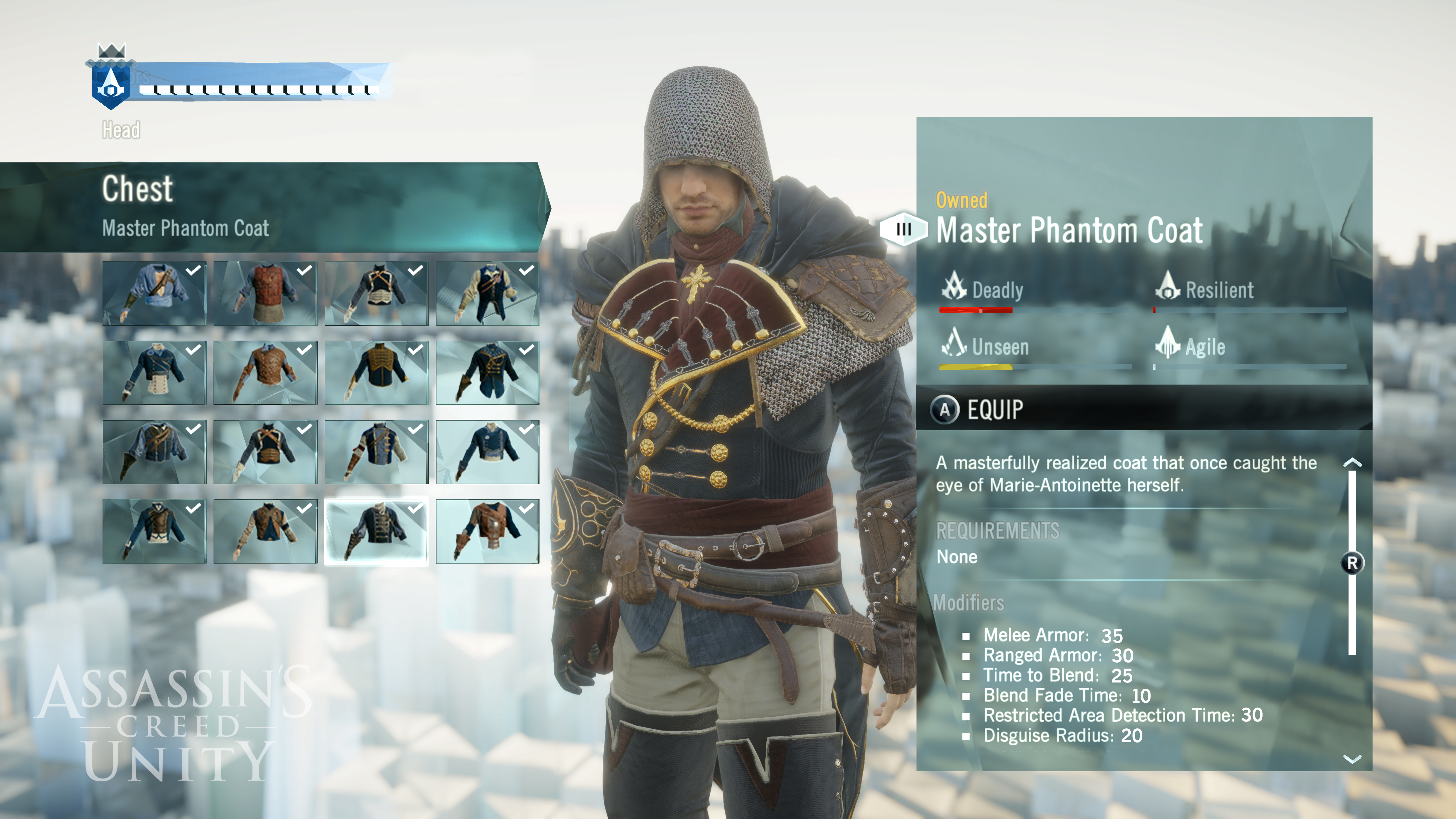 Acunity Character Customization Menu