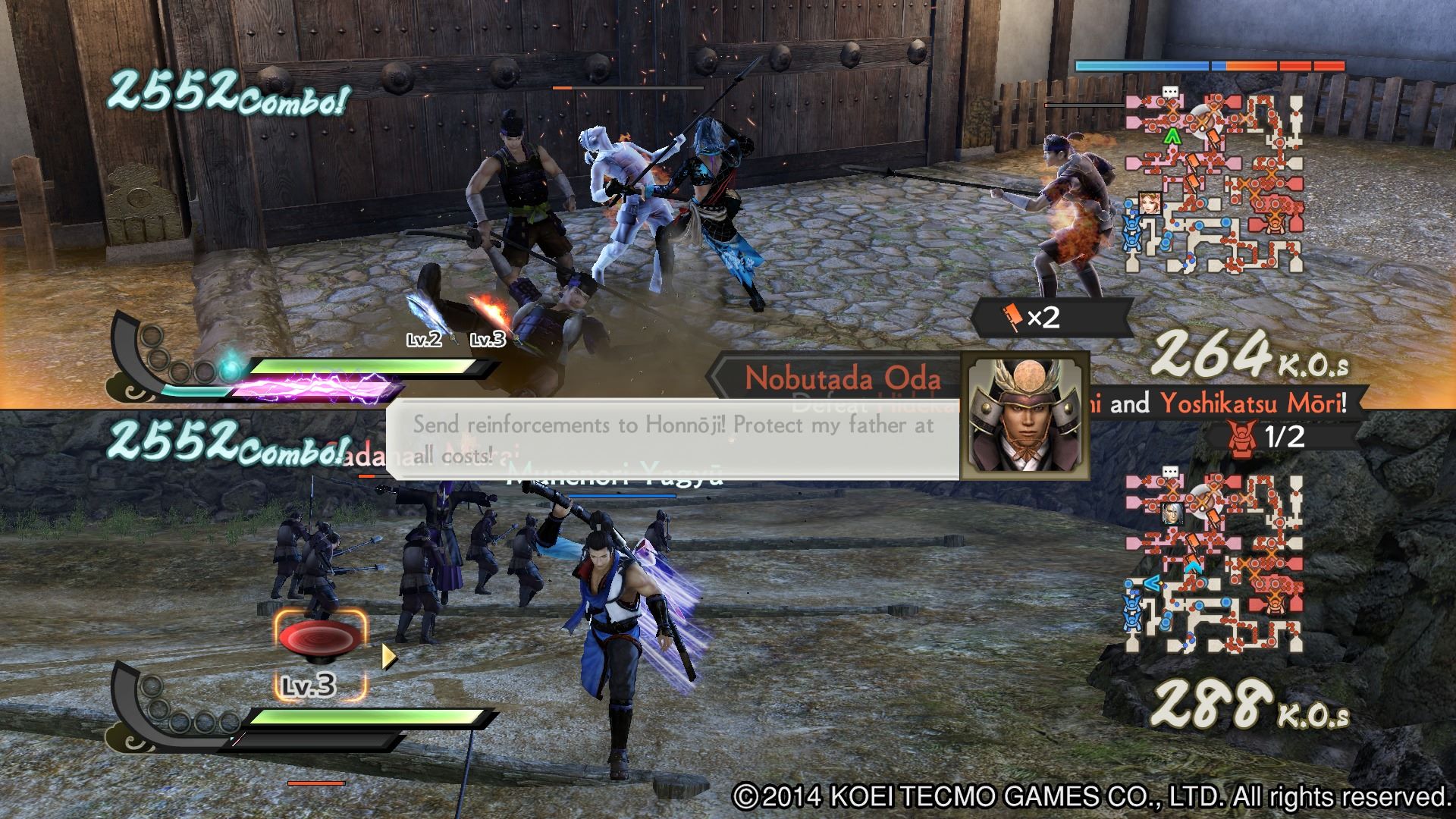 Samurai Warriors 4 Splitscreen 8 Huge Combo