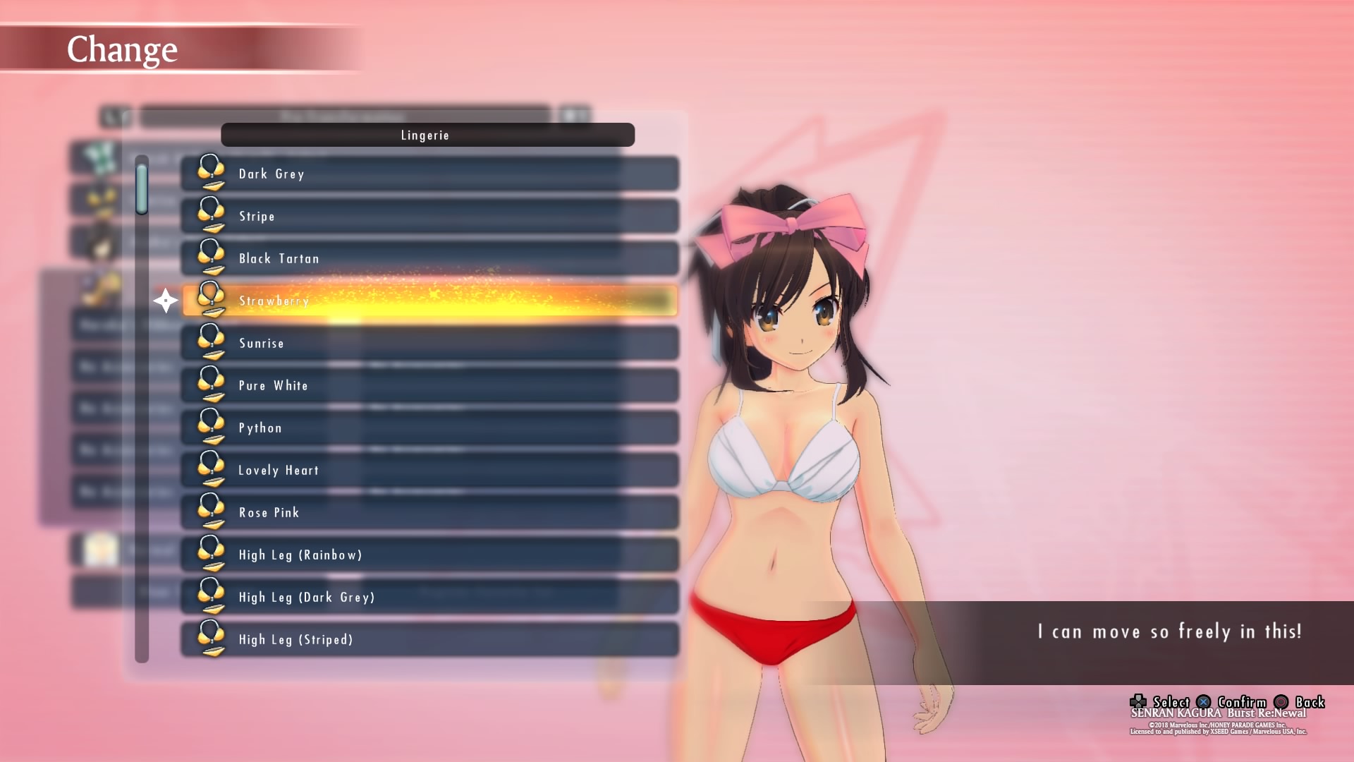 Senran Kagura Burst Re:Newal Dressing Room